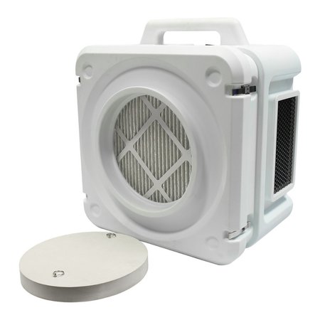 QUFRESH 500 CFM 3 Stage Filtration HEPA Air Scrubber AS1000WHT